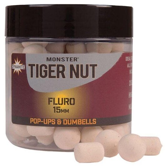 Dynamite Monster Tiger Nut Fluro Pop-ups & Dumbells 10mm / 15mm - Dynamite baits - Tīģerrieksta pop up