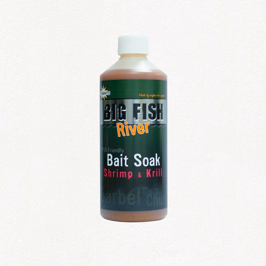 Dynamite Big Fish River Liquid Soak – Shrimp & Krill, Garnele un krils Likvīds - 500ml
