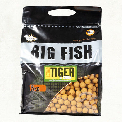 Dynamite 20mm Sweet Tiger & Corn Boilies, Saldās tīģerrieksta un kukurūzas boilas 5kg