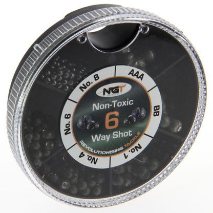 NGT Non Toxic Split Shot - 6 Way, 6 veidu šķelto svinu komplekts netoksisks