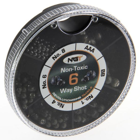 NGT Non Toxic Split Shot - 6 Way, 6 veidu šķelto svinu komplekts netoksisks