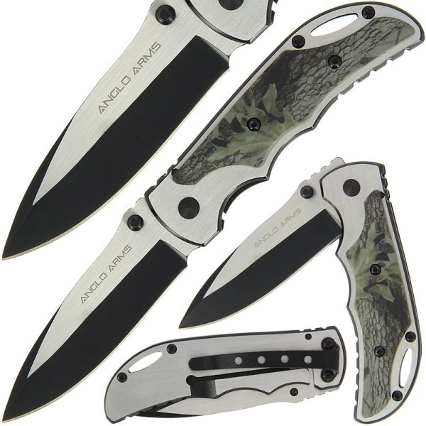 Anglo Arms Two Tone Camo lock knife, Atveramais slēdzamais nazis - 2 toņu kamuflāžas