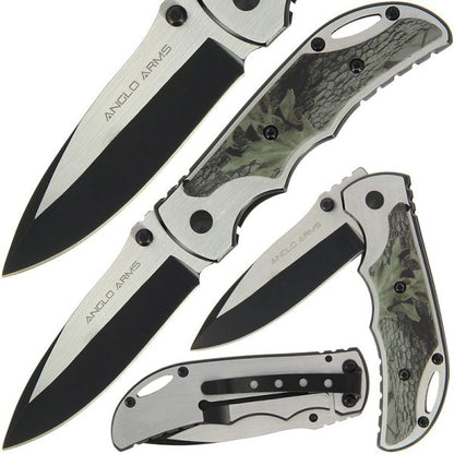 Anglo Arms Two Tone Camo lock knife, Atveramais slēdzamais nazis - 2 toņu kamuflāžas