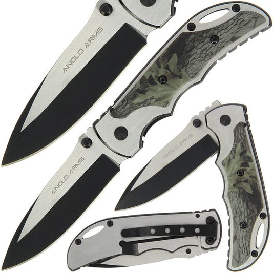 Anglo Arms Two Tone Camo lock knife, Atveramais slēdzamais nazis - 2 toņu kamuflāžas