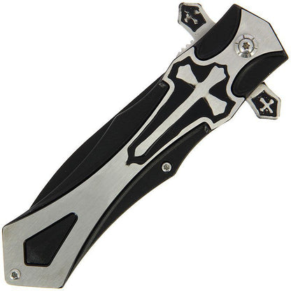Anglo Arms Crucifix Lock Knife, Slēdzamais nazis ar Krucifiksa emblēmu un ner. tērauda rokturi