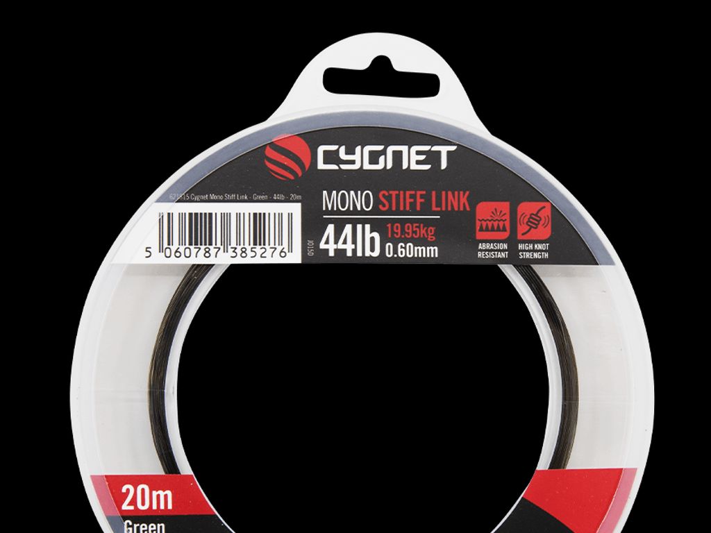 CYGNET MONO STIFF LINK, Cietais mono pavadmateriāls - Zaļš vai caurspīdīgs