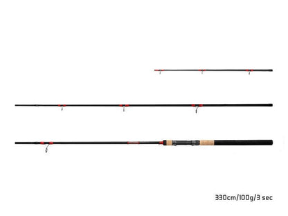 Fīderis Delphin LEEDER Feeder + 2 tips 330cm/100g