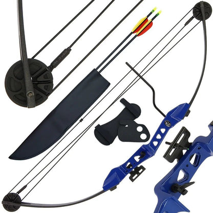29LB Sonic Block Compound Bow Blue / Zils compound tipa loks ar 14kg atvilkšanas spēku + bultas (Youth Compound Bow)