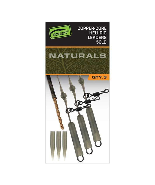 Edges Naturals Copper-Core Heli Rig Leaders x3