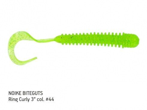 NOIKE BITEGUTS Ring Curly 3“ , Gumijas tārpveida māneklis 7.6cm - dažādas krāsas