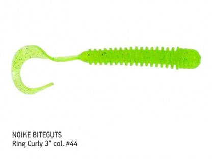NOIKE BITEGUTS Ring Curly 3“ , Gumijas tārpveida māneklis 7.6cm - dažādas krāsas