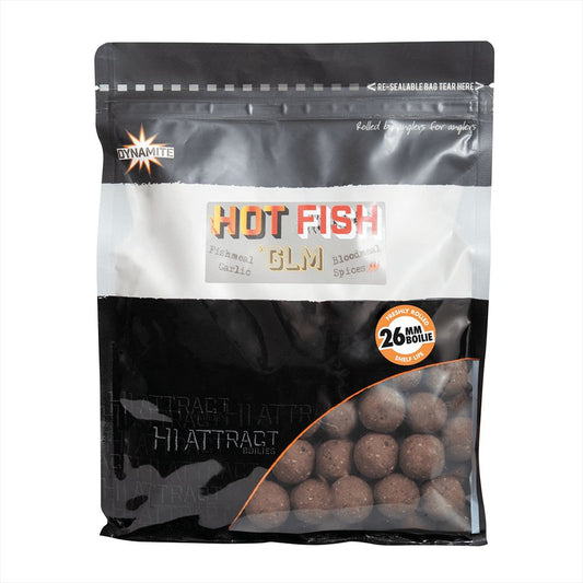 Dynamite baits 26mm Hot Fish & GLM Boilas, Asās boilas ar GLM 1kg