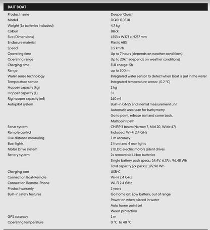 Deeper Quest iebarošanas kuģītis karpu makšķerēšanai