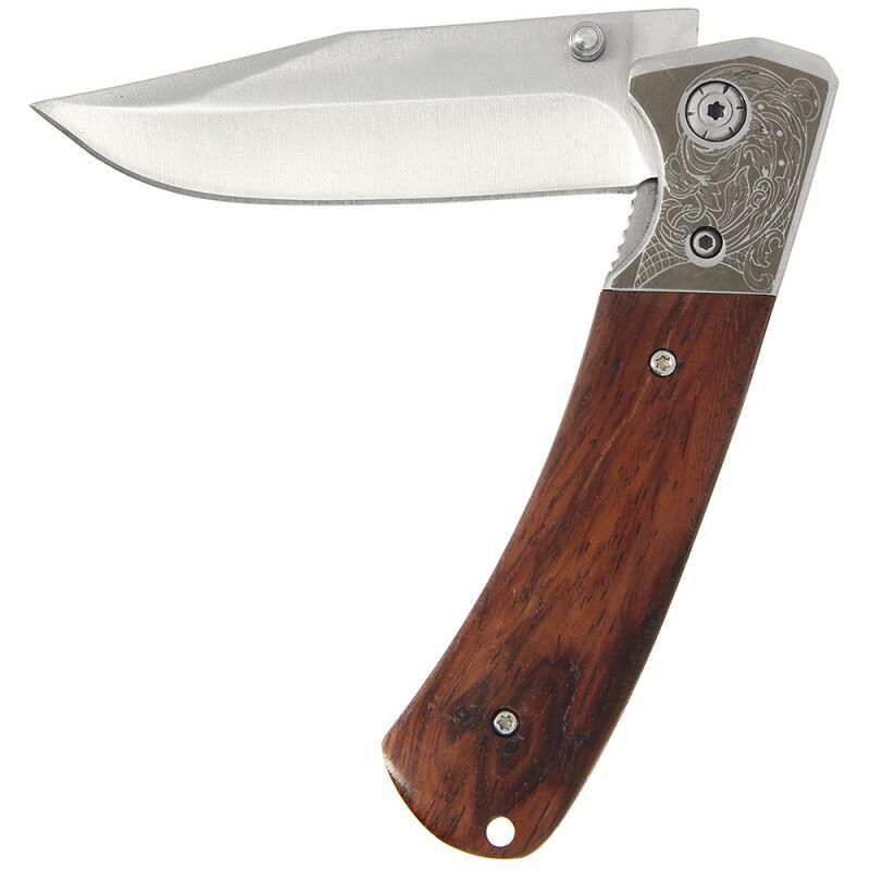 Anglo Arms Stainless Bolster with Zebra Wood Handle, Gravējuma dizaina nazis ar koka rokturi