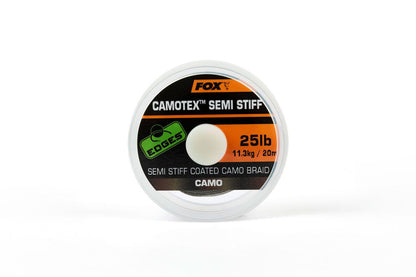 FOX EDGES CAMOTEX SEMI-STIFF, Vidēji cieta pārklājuma Pavadiņu materiāls 20lb/25lb/35lb