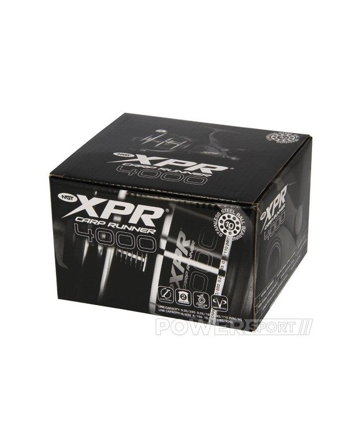 NGT XPR 4000 10BB Twin Handle Deluxe Baitrun spole ar 10 gultņiem, dubulto rokturi un rezerves kaseti
