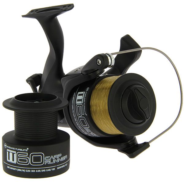 Angling Pursuits TT 60 - 4BB Carp Runner Reel, Karpu spole TT60 - 4gultņi, komplektā ar auklu + rez. kaseti