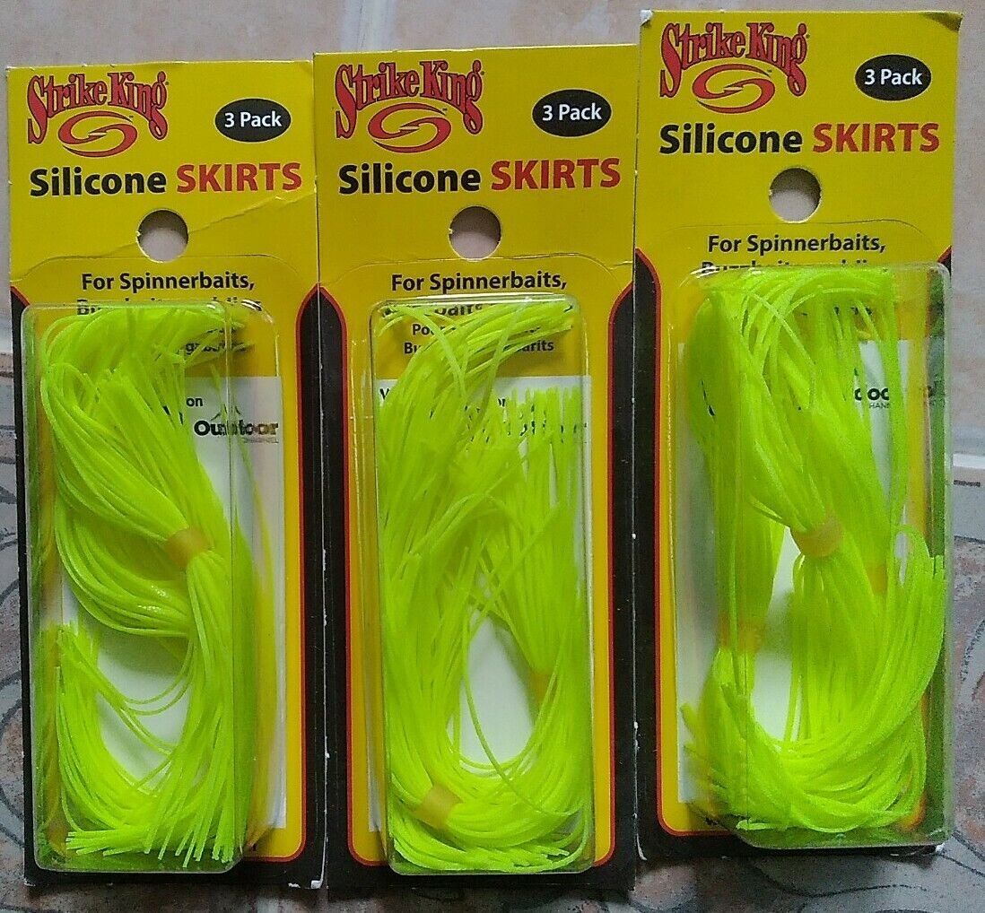 Strike King Silicone Replacement Skirts / Silikona maināmāš gumijas mānekļu astītēm 4 krāsās un krāsu kombinācijās