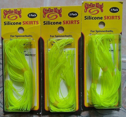 Strike King Silicone Replacement Skirts / Silikona maināmāš gumijas mānekļu astītēm 4 krāsās un krāsu kombinācijās