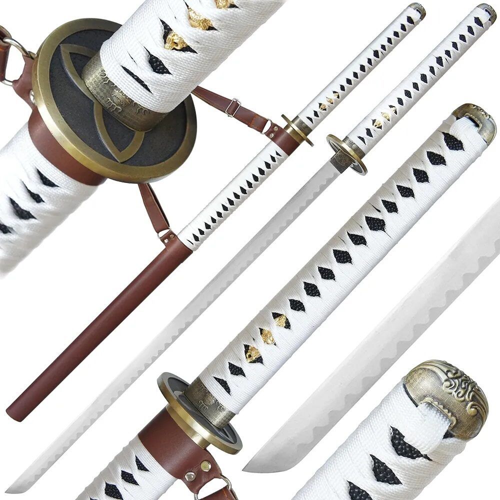 Faux Leather Straight Sword Set , Tērauda Zobena replika no filmas Walking Dead