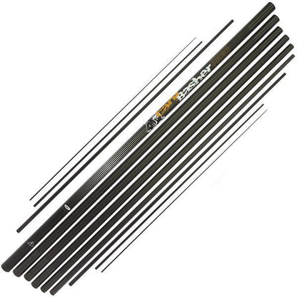 NGT Carp Basher - 11m Carbon Carp Pole with Spare Top 3 / Karpu makšķerkāts bez riņķiem